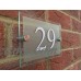 MODERN HOUSE SIGN PLAQUE DOOR NUMBER STREET GLASS EFFECT ACRYLIC NAME   262792886113